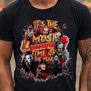 It's the Most Wonderful Time . Horror . Halloween . Black T-Shirt . Graphic Tee